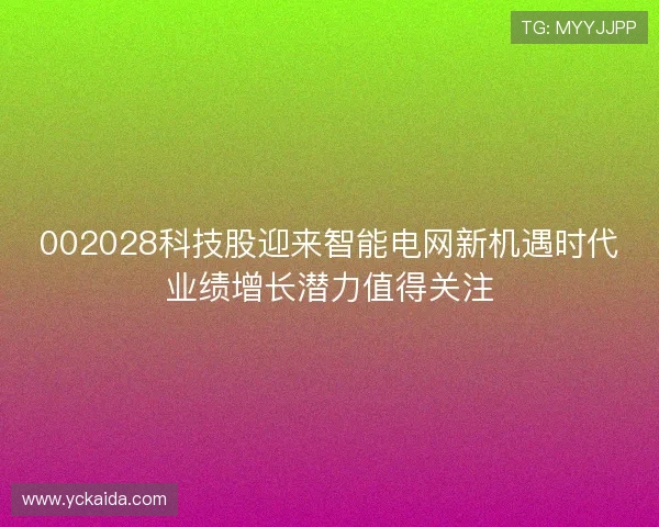 002028科技股迎来智能电网新机遇时代业绩增长潜力值得关注 002028科技股迎来智能电网新机遇时代业绩增长潜力值得关注